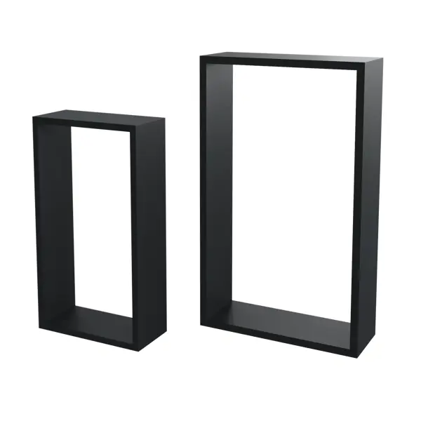Полка настенная Spaceo 45x27 см/40x22 см МДФ цвет чёрный 2 шт