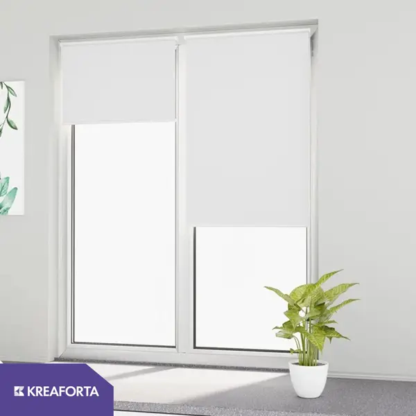 Рулонная штора блэкаут KREAFORTA Vorga 80x160 см белая