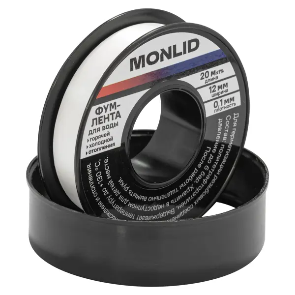 Фум лента для воды MONLID 12x0.1 мм 20 м