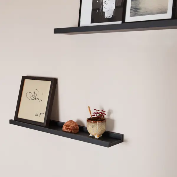 Полка настенная Spaceo Paris 60x10 см МДФ цвет чёрный