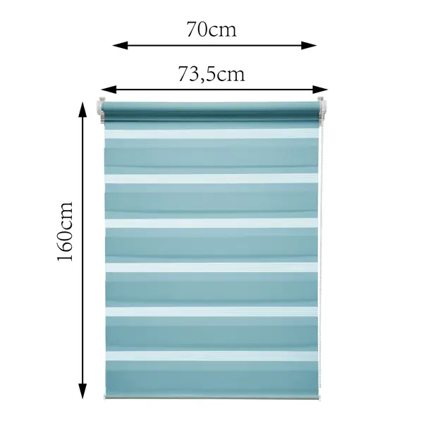 Штора рулонная день-ночь Inspire Peter 70x160 см бирюза Aqua 3