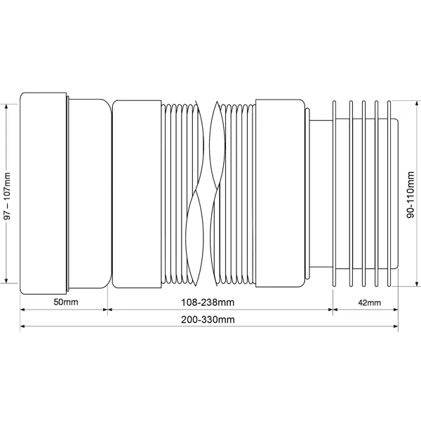 Труба фановая раздвижная McAlpine для унитаза ø110 мм 200-330 мм MRWC-F20R