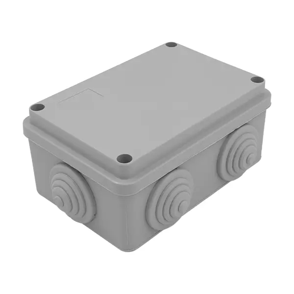 Распределительная коробка открытая LEXMAN D 120x80x50 мм 6 вводов IP55 цвет серый