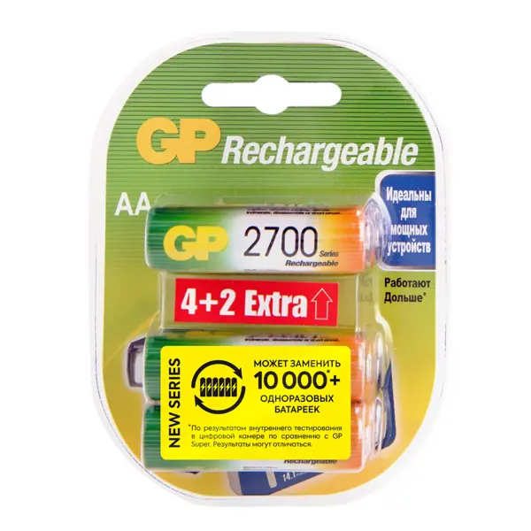 Аккумулятор GP 275AAHC/MVM-2CR6 Ni-Mh HR6 AA 2750 мАч 1.2В 6 шт.