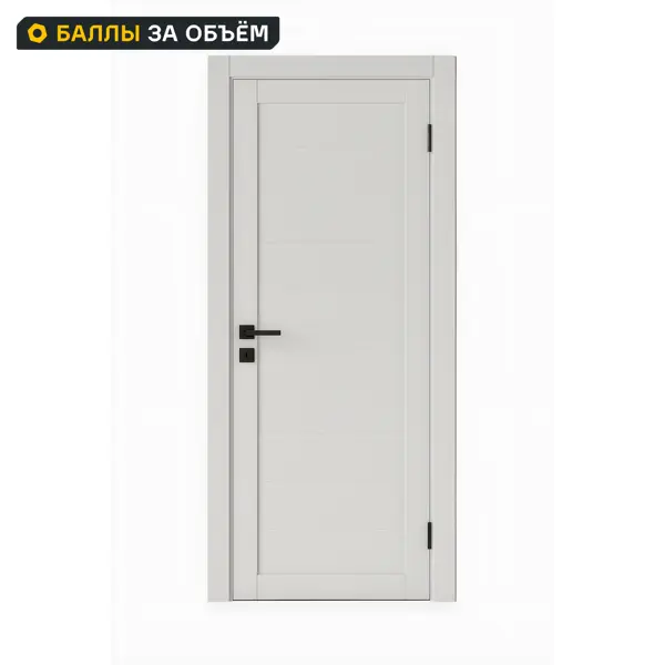 Дверь межкомнатная глухая Корса 90x200 см Hardflex цвет белый с замком и петлями