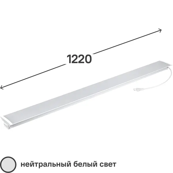 Светильник линейный светодиодный IEK 1201 1220 мм 36 Вт 4000К нейтральный белый свет