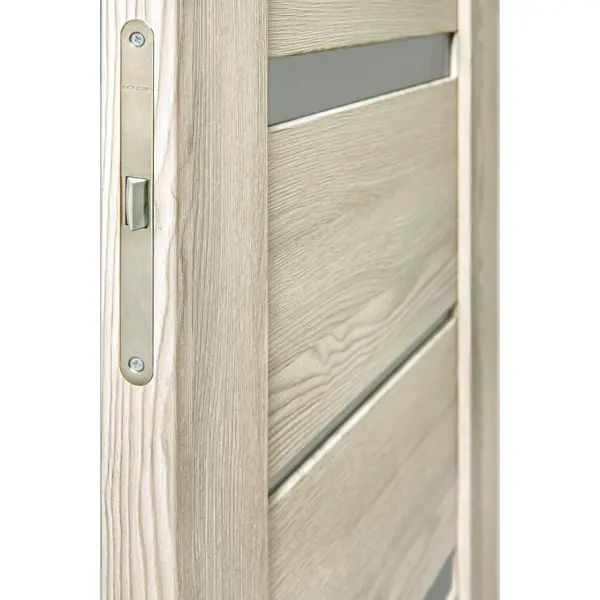 Дверь межкомнатная остекленная с замком и петлями в комплекте Верано 70x200 см ПВХ цвет ривьера крем
