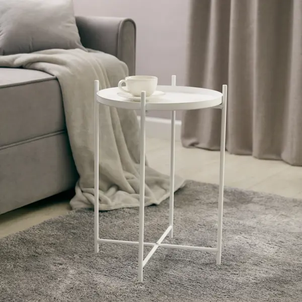 Столик кофейный Sheffilton Eva 37.6x37.6x52 см цвет белый