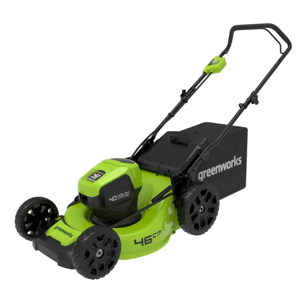 Газонокосилка аккумуляторная бесщеточная GreenWorks 2514407UB 40 В 46 см 1x4 Ач АКБ и ЗУ входит в комплект