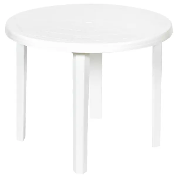 Стол садовый круглый 90x90x71.5 см пластик белый