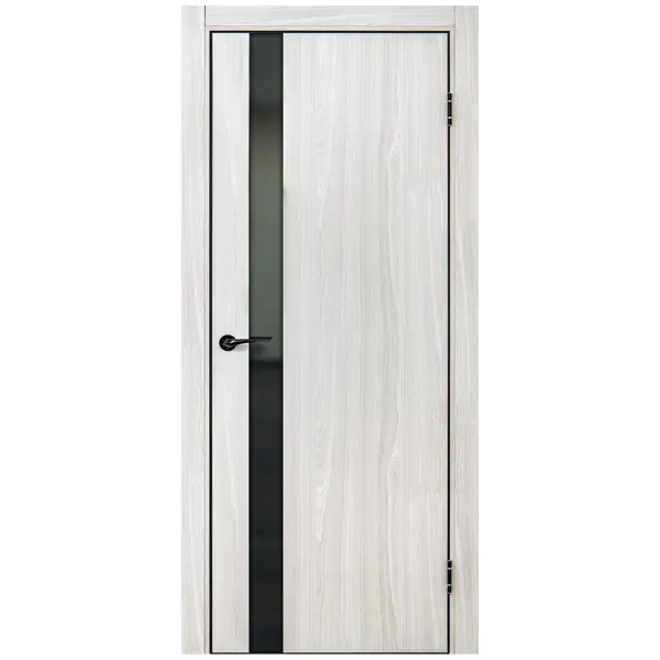Дверь межкомнатная глухая Борно 51 70x200 см цвет белый дуб с замком и петлями