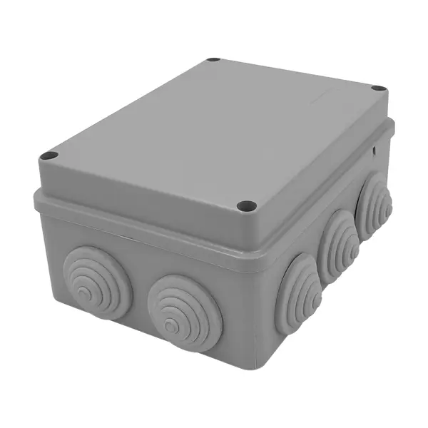 Распределительная коробка открытая LEXMAN D 150x110x70 мм 10 вводов IP55 цвет серый