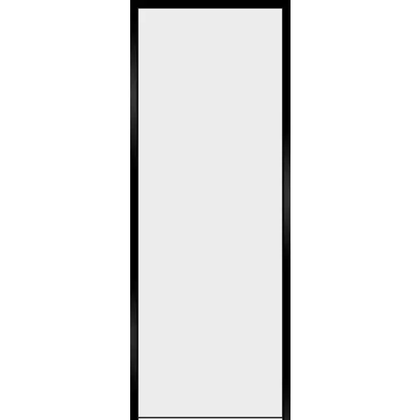 Дверь межкомнатная глухая с замком комплекте Invisible 70x230 см левая черная алюминиевая кромка цвет белый