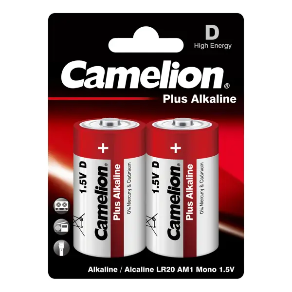 Батарейка Camelion Plus Alkaline LR20-BP2 алкалиновая LR20 D 2 шт.