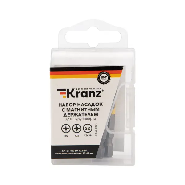 Набор бит магнитных Kranz KR-92-0461, 4 шт.