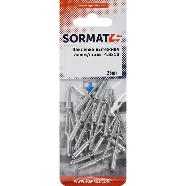 Заклепка вытяжная Sormat 4.8x18 мм, 25 шт.