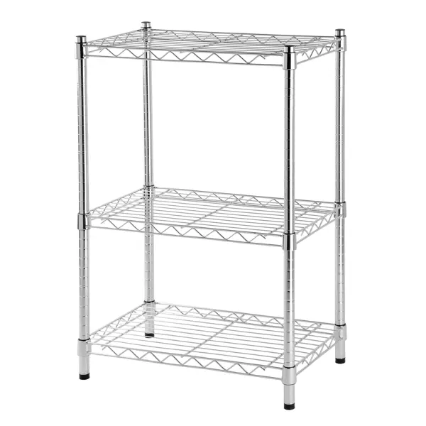 Стеллаж сетчатый металл 3 полки 60x90x35 см цвет хром нагрузка на полку 50 кг