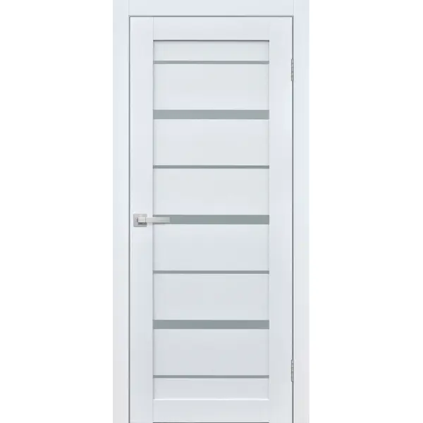 Дверь межкомнатная со стеклом Тренто 70x200 см ПВХ цвет иридиум с замком