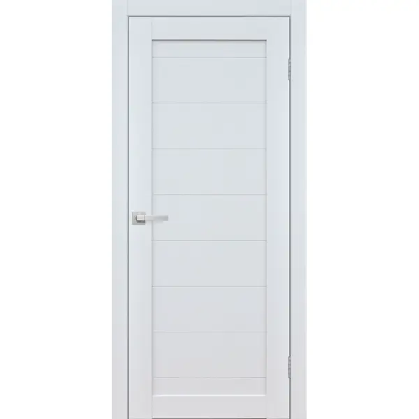 Дверь межкомнатная глухая Тренто 60x200 см ПВХ цвет иридиум с замком