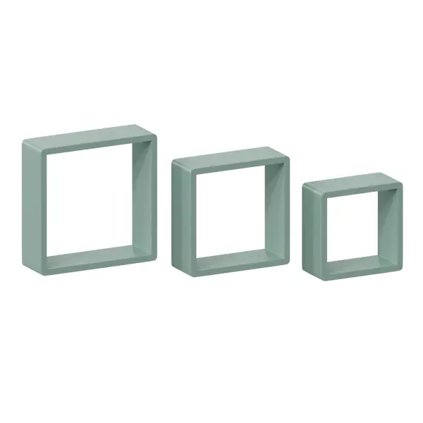 Полка настенная Spaceo 20x20 см/24x24 см/28x28 см МДФ цвет зеленый 3 шт