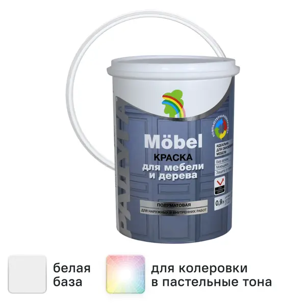 Краска ВД-АК 115 для мебели база С цвет прозрачный 0.9 л