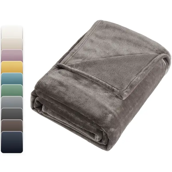 Плед Inspire Flandria 200x220 см микрофибра цвет серо-коричневый Fossil 3