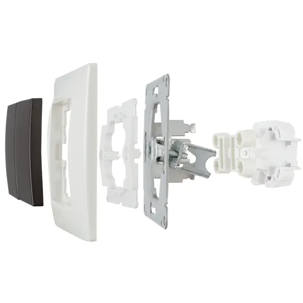 Выключатель встраиваемый Systeme Electric W59 Deco 2 клавиши, цвет графит