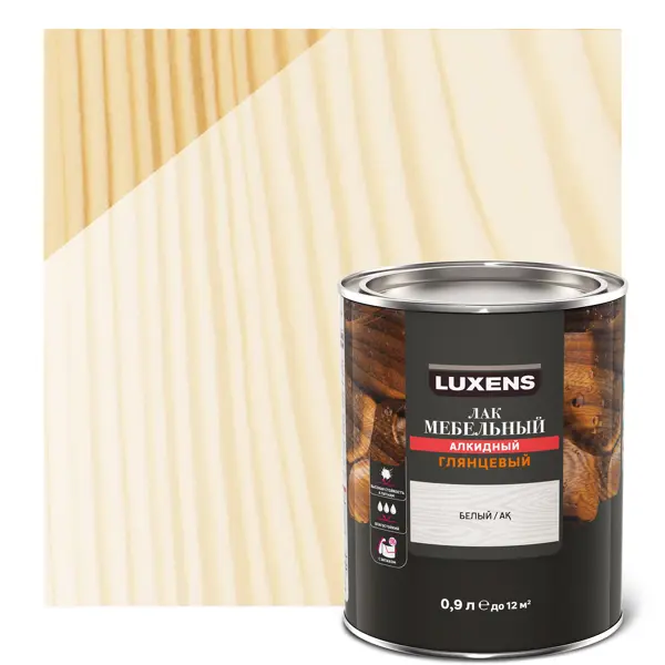 Лак для мебели Luxens алкидный цвет белый глянцевый 0.9 л