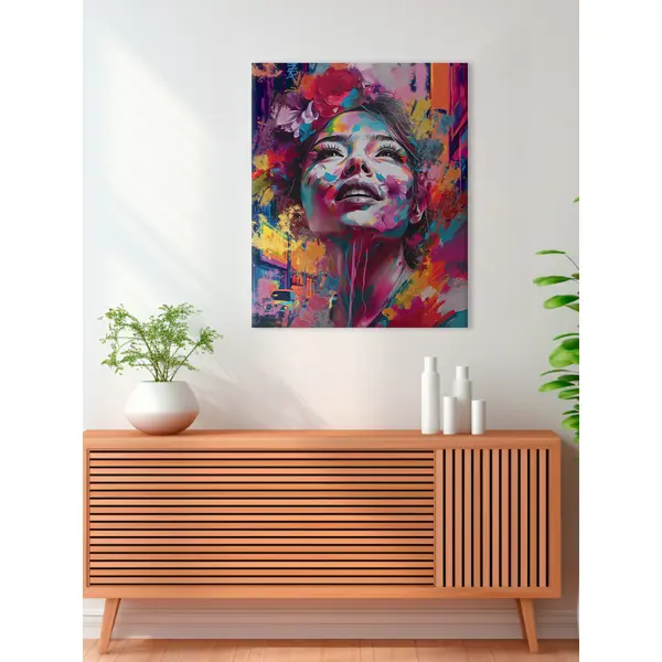 Картина на холсте Девушка в красках 40x50 см