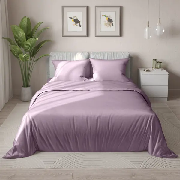 Комплект постельного белья Berry полутораспальный полисатин фиолетовый