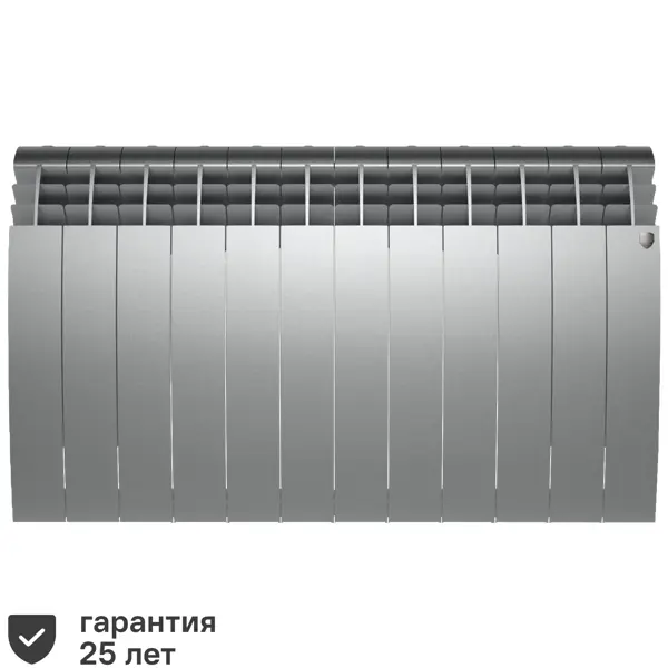 Радиатор секционный Royal Thermo Biliner 500/87 12 секций боковое подключение биметалл серый