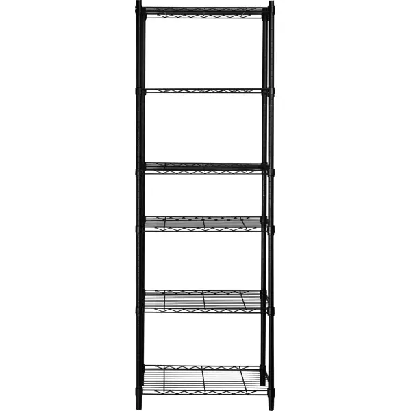 Стеллаж сетчатый металл 6 полок 60x180x35 см цвет черный нагрузка на полку 50 кг