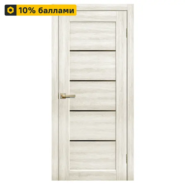 Дверь межкомнатная глухая Artens Брио 90x200 см ПВХ цвет дуб филадельфия с замком и петлями