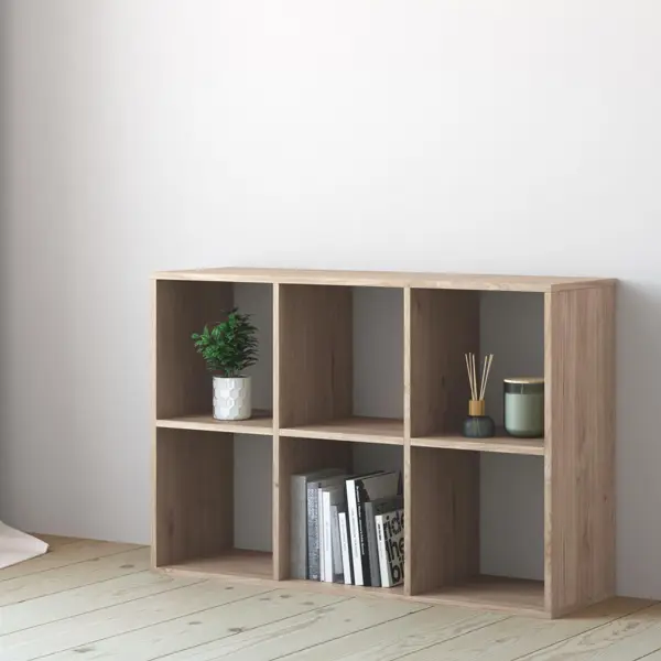 Стеллаж Spaceo KUB 6 секций 70.4x104.9x31.7 см ЛДСП цвет гикори джексон