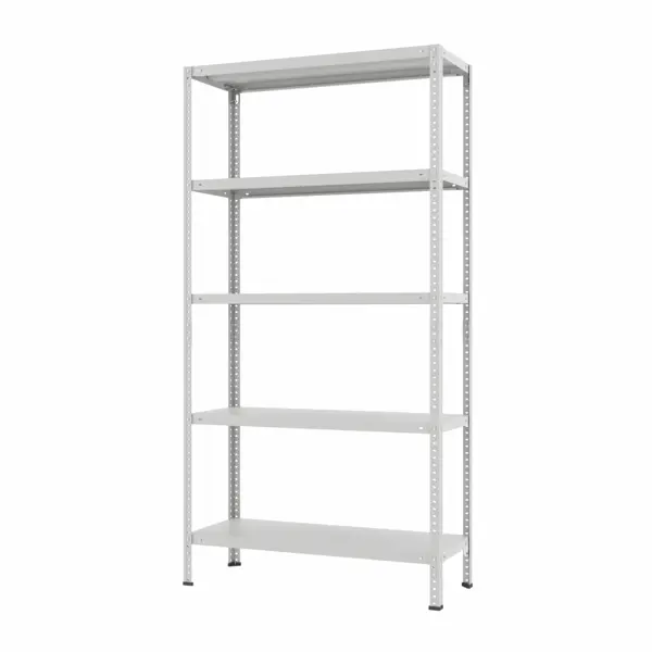Стеллаж металлический 5 полок 200x100x30 см цвет серый нагрузка 100 кг на полку
