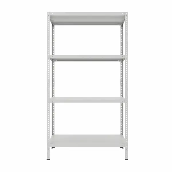 Стеллаж металлический 4 полки 180x80x30 см цвет серый нагрузка 100 кг на полку