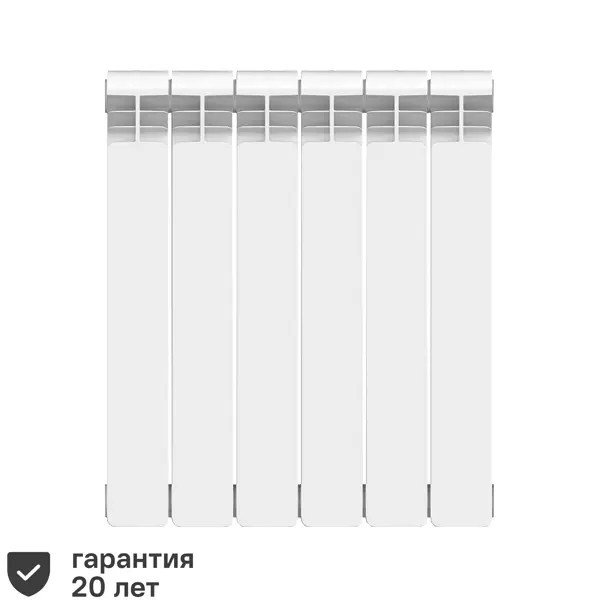 Радиатор секционный Equation Bimetal 500/100 6 секций боковое подключение биметалл белый