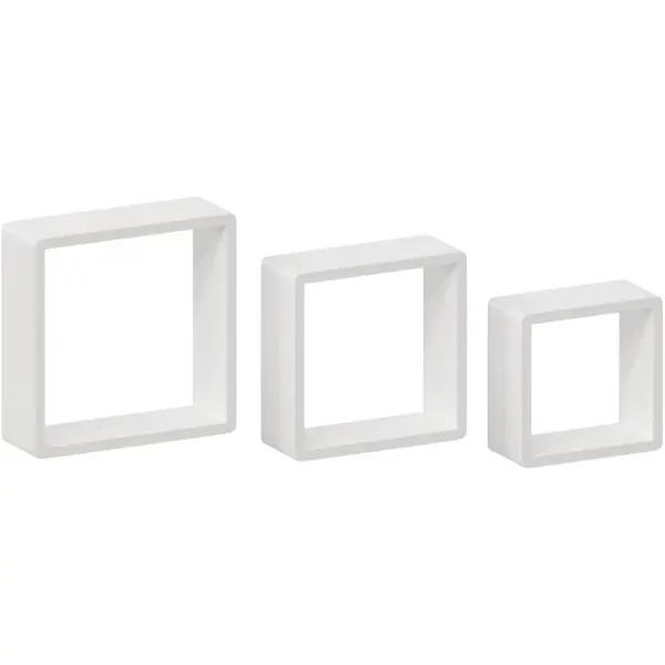 Полка настенная Spaceo 20x20 см/24x24 см/28x28 см МДФ цвет белый 3 шт