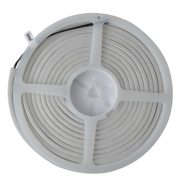 Светодиодная лента Uniel SMD2835 12В 6 мм 5м 9 Вт/м 120диод/м 60 лм/м IP67 3000 К теплый белый свет