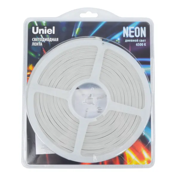 Светодиодная лента Uniel SMD2835 12В 6 мм 5м 9 Вт/м 120диод/м 60 лм/м IP67 6500 К холодный белый свет