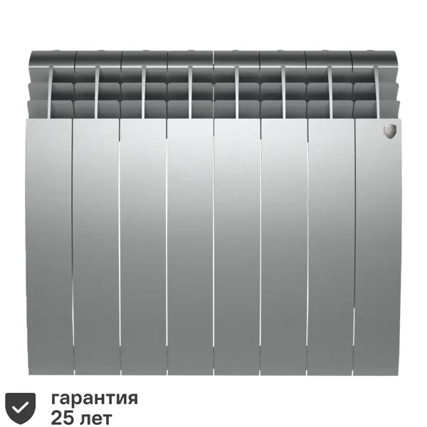Радиатор секционный Royal Thermo Biliner 500/87 8 секций боковое подключение биметалл серый