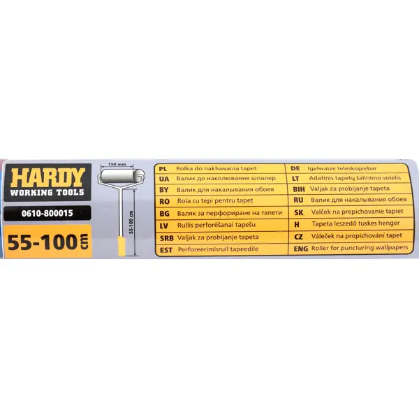 Валик игольчатый для гипсокартона телескопический Hardy 150 мм бюгель 6 мм