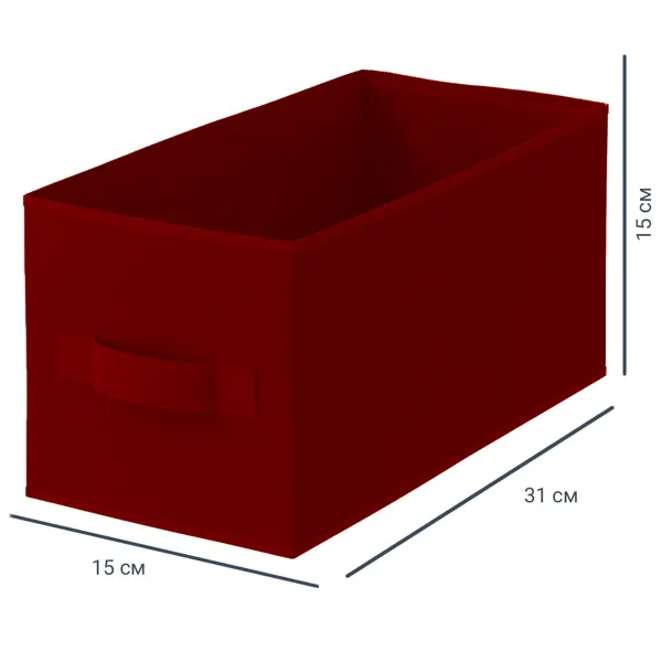 Короб Spaceo KUB 15x15x31 см 6.9 л полипропилен цвет тёмно-красный