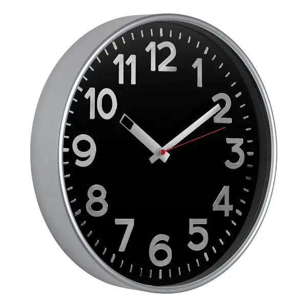 Настенные часы Troykatime D30 см пластик цвет серебристый