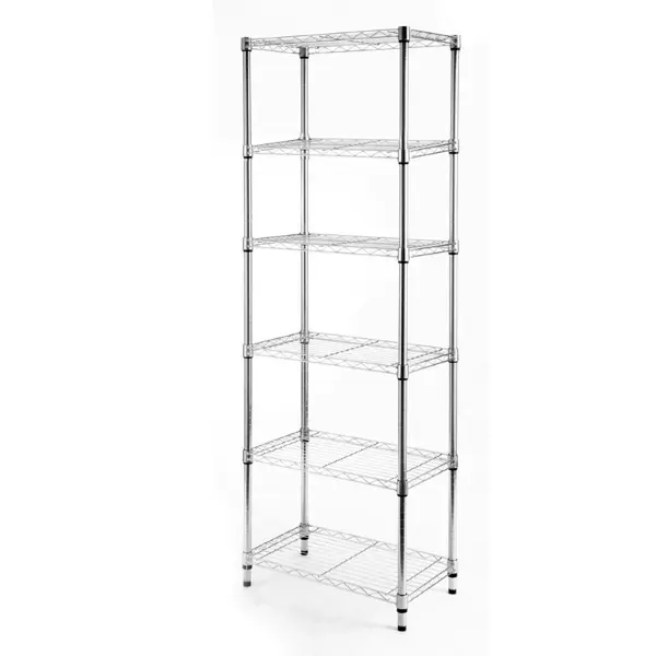 Стеллаж сетчатый металл 6 полок 60x180x35 см цвет хром нагрузка на полку 50 кг