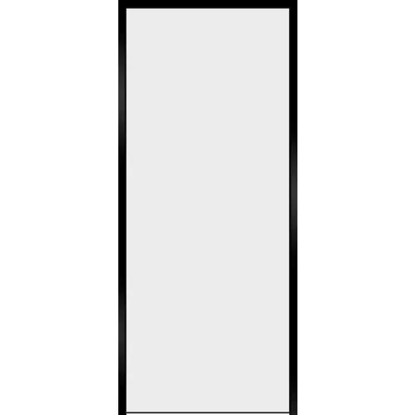 Дверь межкомнатная глухая с замком комплекте Invisible 80x230 см правая черная алюминиевая кромка цвет белый