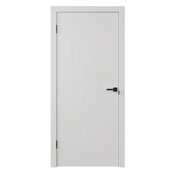 Дверь межкомнатная глухая Соло 25 60x200 см эмаль цвет белый с замком и петлями