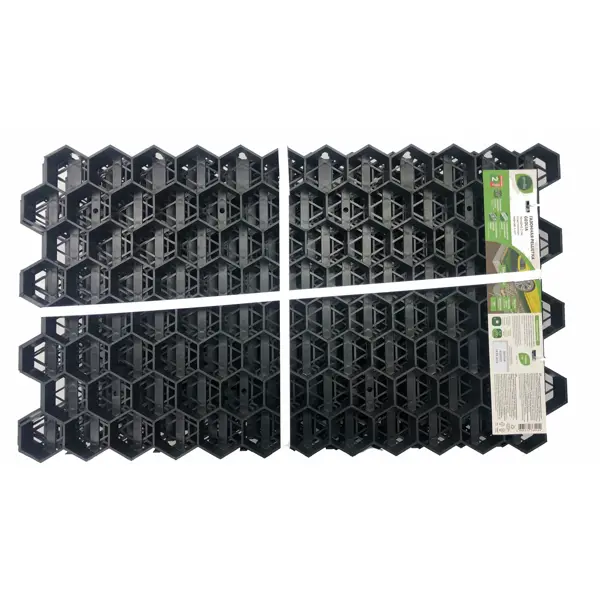 Решетка газонная Geolia 70x40x3.2 см полипропилен черный 4 шт