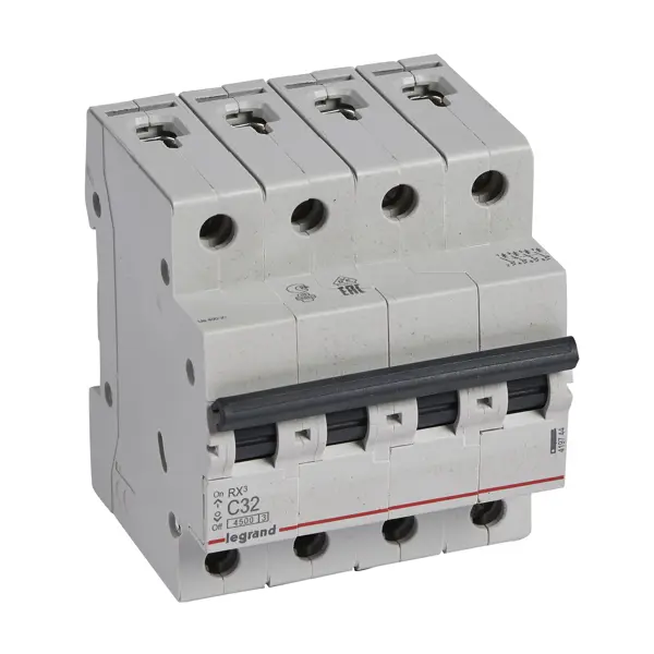 Автоматический выключатель Legrand RX3 4P C32 А 4.5 кА