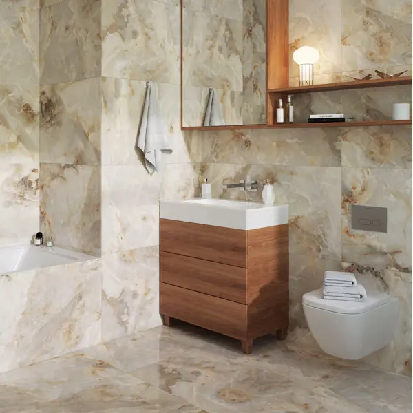 Керамогранит Incolor Miracle 60x120x0.8 см 1.44 м² полированный цвет желтый оникс